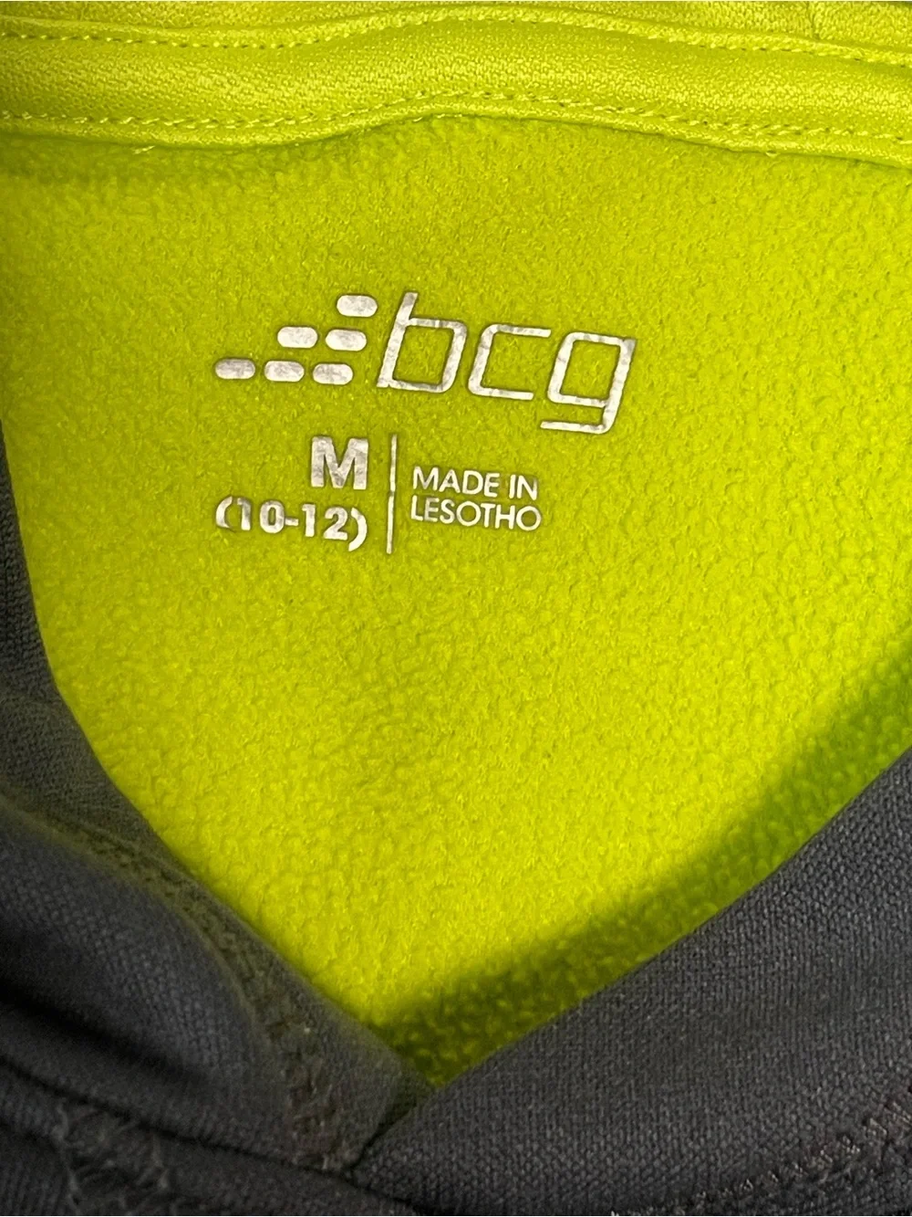 bcg Neon Yellow-Green and Black Kids Hooded Pullover